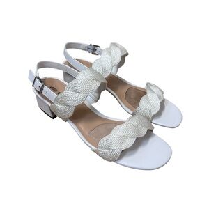 Women's Easy Street White Braided Slingback Sandals size 9.5